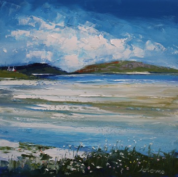 Summer clouds the Airport Isle of Barra 16x16